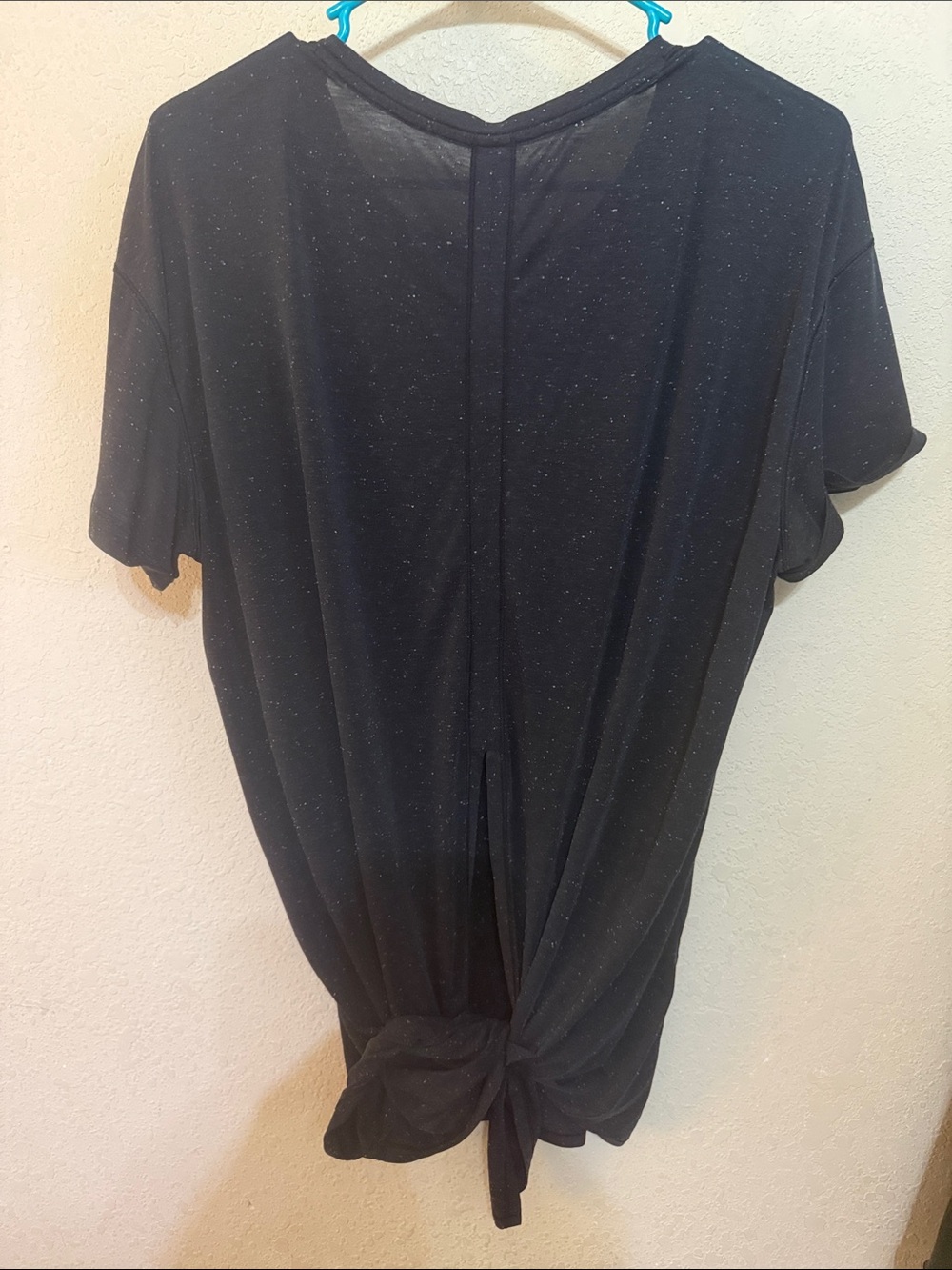 lululemon athletica part ways Black Speckled Short-Sleeve Knot Tee